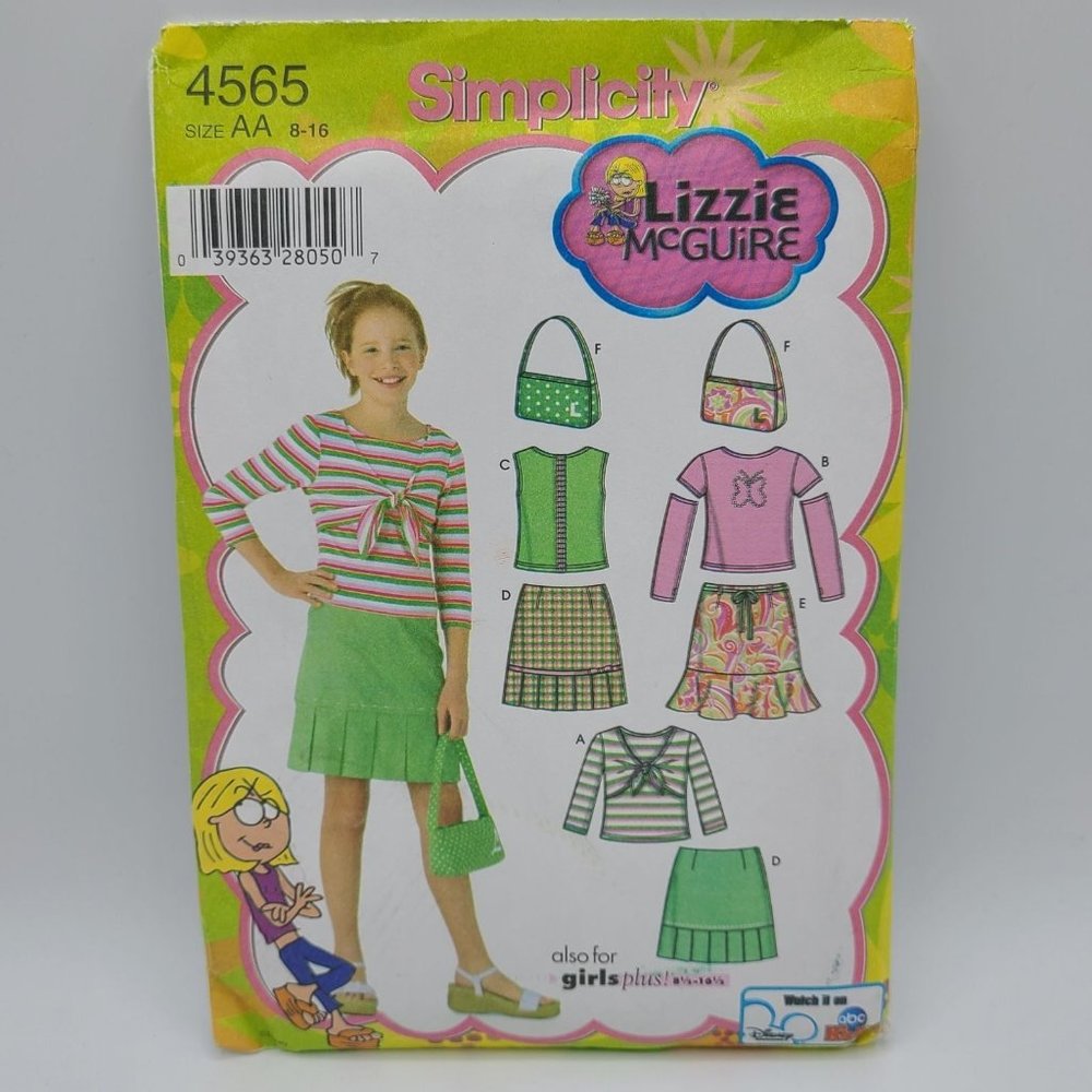 Simplicity Sewing pattern 4565 Lizzie McGuire GIRLS 8-16  AA y2k